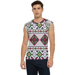 Ukrainian Folk Seamless Pattern Ethnic Ornament Border Element Traditional Men s Raglan Cap Sleeve T-shirt