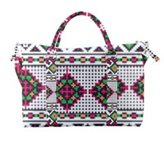 Ukrainian Folk Seamless Pattern Ethnic Ornament Border Element Traditional Carry-on Travel Shoulder Bag