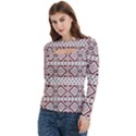 Illustration Of Ukrainian Folk Seamless Pattern Ornament Women s Cut Out Long Sleeve T-Shirt View2