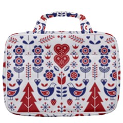 Scandinavian Folk Seamless Pattern Travel Toiletry Bag With Hanging Hook