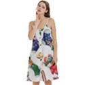 Christmas Socks Gloves Candy Cane Stocking Seamless Women s Spaghetti Strap Pullover Cami Dress View2