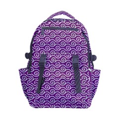 Violet White Pattern Carry-on Double Buckle Travel Backpack