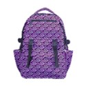 Violet White Pattern Carry-on Double Buckle Travel Backpack View1