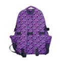 Violet White Pattern Carry-on Double Buckle Travel Backpack View2