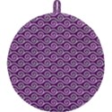 Violet White Pattern Round Trivet View1