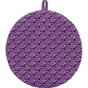 Violet White Pattern Round Trivet View2