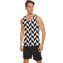 Black And White Pattern Men s Wide Collar Tank Top View2