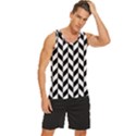 Black And White Pattern Men s Wide Collar Tank Top View3