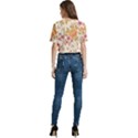 Peony Flower Floral Flora Pattern Women s Round Neck Short Sleeve Crop Top View4