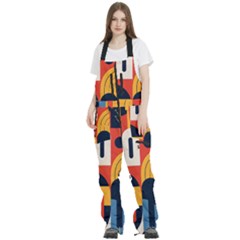 Abstract Pattern Women s Front Zip Ski And Snowboard Bib Pants