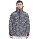 Geologic Marine Life Motif Black And White Print Men s Pullover Zip Ski and Snowboard Waterproof Breathable Jacket View1