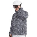 Geologic Marine Life Motif Black And White Print Men s Pullover Zip Ski and Snowboard Waterproof Breathable Jacket View2