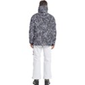 Geologic Marine Life Motif Black And White Print Men s Pullover Zip Ski and Snowboard Waterproof Breathable Jacket View4