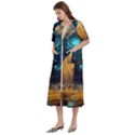 Mystic Blue Pyramid Art Women s Cotton Short Sleeve Nightgown View2
