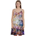 Cosmic Owls Pattern Women s Spaghetti Strap Pullover Cami Dress View1