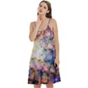 Cosmic Owls Pattern Women s Spaghetti Strap Pullover Cami Dress View2