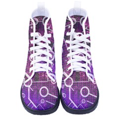 Cosmic Network Geometric Art Men s High-top Canvas Sneakers