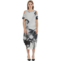 Betty Page Bdsm Cold Shoulder Loose Fit Dress With Pockets