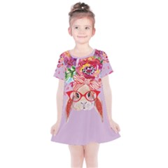 Violet & Pink Easter Bunny Kids Casual Cotton Dress