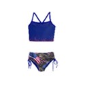 Medium Blue & Brown Patriotic USA Eagles Girls  Tankini Swimsuit View1