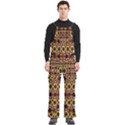 Colorful Geometric Pattern Design Men s Side Zip Front Pouch Ski And Snowboard Bib Pants	 View1
