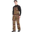 Colorful Geometric Pattern Design Men s Side Zip Front Pouch Ski And Snowboard Bib Pants	 View2