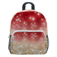 Abstract, Christmas, Glittery, Gold, Red Kids  Age 5-10 Lightweight School Backpack With Side Pockets