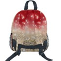 Abstract, Christmas, Glittery, Gold, Red Kids  Age 5-10 Lightweight School Backpack with Side Pockets View2