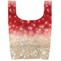 Abstract, Christmas, Glittery, Gold, Red Foldable Shopping Bag View2