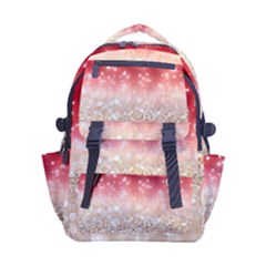Abstract, Christmas, Glittery, Gold, Red Carry-on Double Buckle Travel Backpack