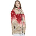 Abstract, Christmas, Glittery, Gold, Red Women s Multi Pockets Zip Ski and Snowboard Waterproof Breathable Jacket View3