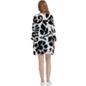 Black Floral Background, Vintage Floral Pattern Open Front 3/4 Sleeve Batwing Chiffon Cardigan Kimono View4