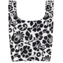 Black Floral Background, Vintage Floral Pattern Foldable Shopping Bag View1
