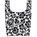 Black Floral Background, Vintage Floral Pattern Foldable Shopping Bag View2