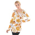 Brown Autumn Leaves Tie Up T-Shirt View1