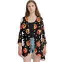 Cool Halloween Ghosts, Adoxali, Autumn Open Front 3/4 Sleeve Batwing Chiffon Cardigan Kimono View1