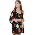 Cool Halloween Ghosts, Adoxali, Autumn Open Front 3/4 Sleeve Batwing Chiffon Cardigan Kimono View3