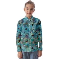 Cute Spiders Pattern, Adoxali, Halloween Kids  Long Sleeve Shirt