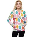 Easter Eggs Pattern, Easter Women s Lightweight Drawstring Hoodie View1