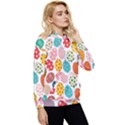 Easter Eggs Pattern, Easter Women s Lightweight Drawstring Hoodie View3