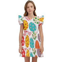 Easter Eggs Pattern, Easter Kids  Winged Sleeve Dress
