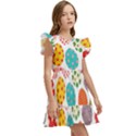 Easter Eggs Pattern, Easter Kids  Winged Sleeve Dress View3