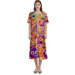 Halloween Monsters Women s Cotton Short Sleeve Nightgown