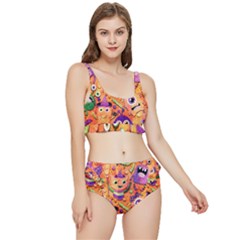 Halloween Monsters Frilly Bikini Set