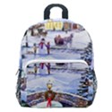 Icy Lights, Art, Christmas, Houses Kids  Age 5-10 Lightweight School Backpack with Side Pockets View1
