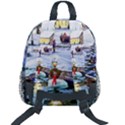 Icy Lights, Art, Christmas, Houses Kids  Age 5-10 Lightweight School Backpack with Side Pockets View2