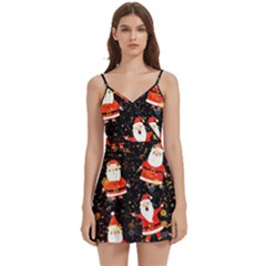 Santa Claus & Glitter, Adoxali, Christmas, Claus, December Body Wrap Sleeveless V-neck Mini Dress