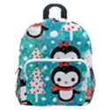 Blue Penguin Pattern, Adoxali, Christmas, Cute Kids  Age 5-10 Lightweight School Backpack with Side Pockets View1