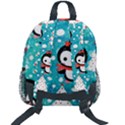 Blue Penguin Pattern, Adoxali, Christmas, Cute Kids  Age 5-10 Lightweight School Backpack with Side Pockets View2