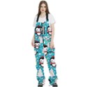 Blue Penguin Pattern, Adoxali, Christmas, Cute Women s Front Zip Ski And Snowboard Bib Pants View1